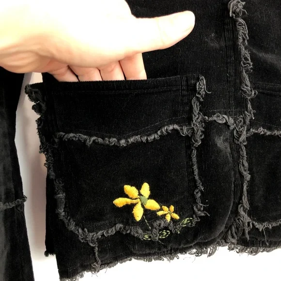 LaClasseCouture black corduroy embroidered blazerM - Picture 5 of 16